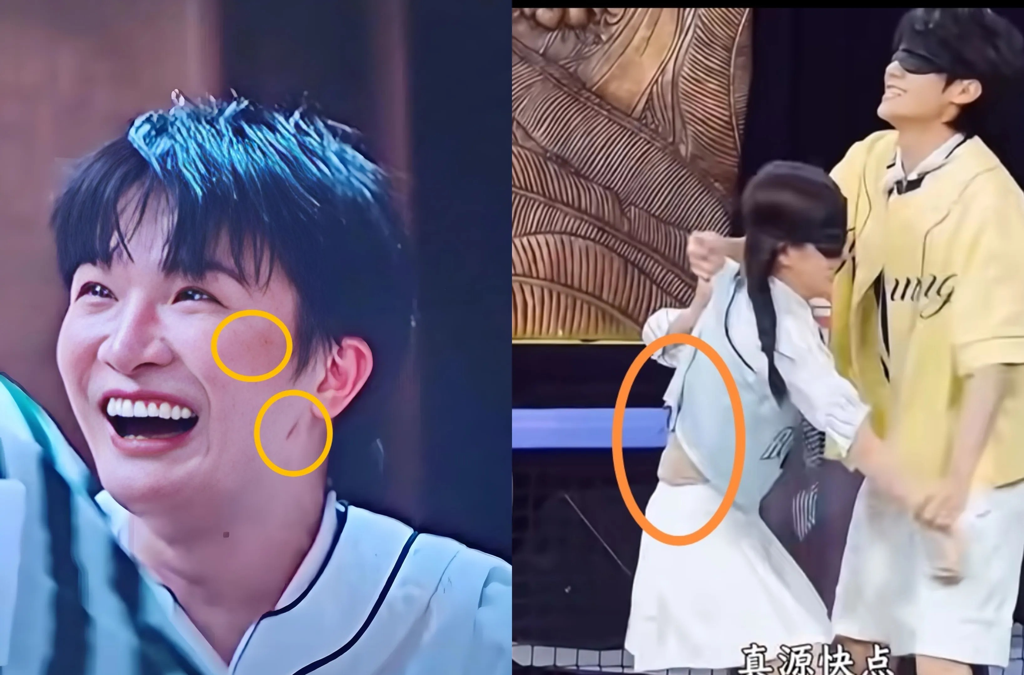 《跑男》导演你睡着了吗？反正今晚我是睡不着了，蒙眼撕名牌力量悬殊就已经离了大