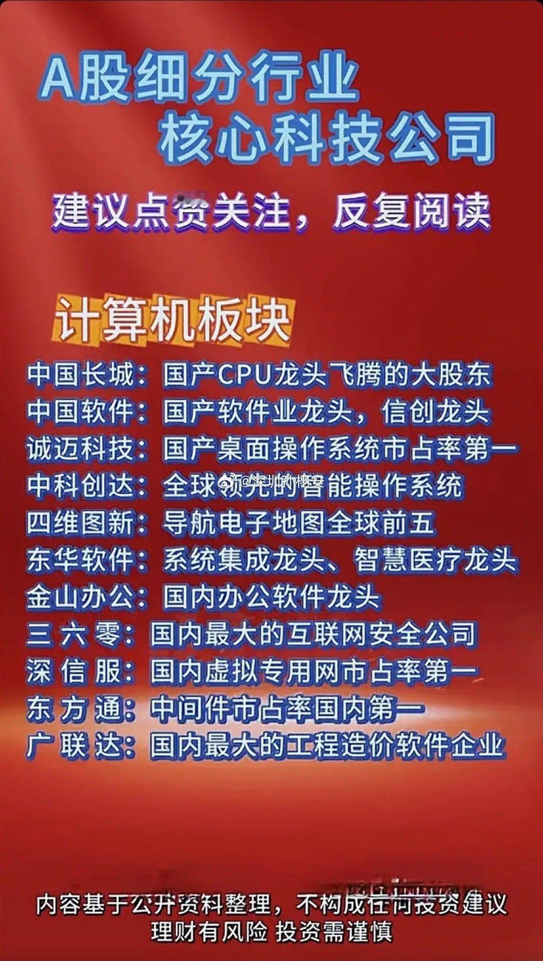 A股的科技公司细分起来那可真是五花八门。就拿计算机行业来说，中国长城在CPU方面