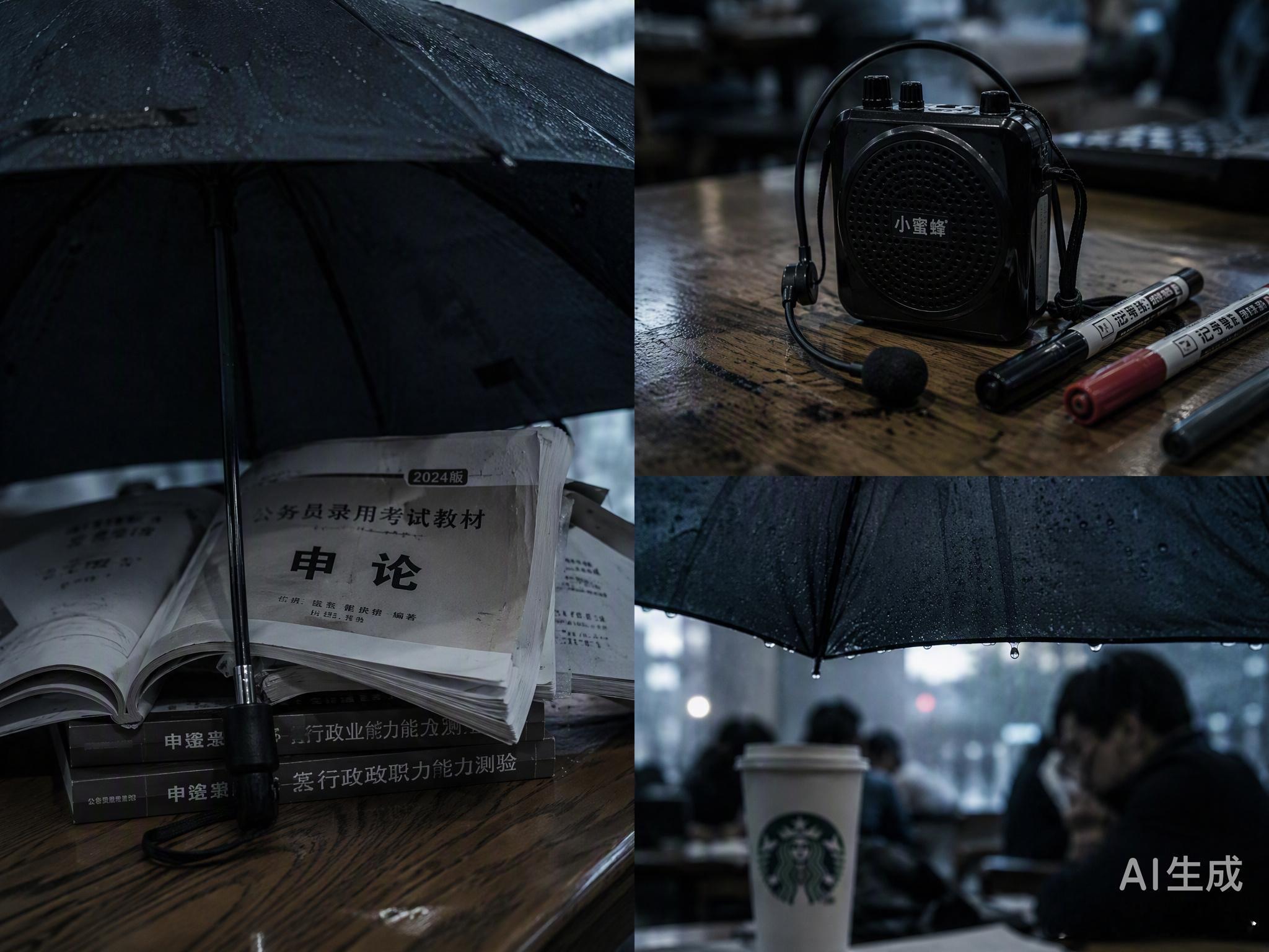 星巴克那把撑开的伞，圈住的不仅是一张桌子，更是一个人对公共边界的漠视。在海南海口，一名备考女子长期零