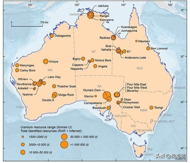 澳大利亚拥有全球约33%的已知铀储量，是名副其实的“铀矿大国”。尽管资源极其
