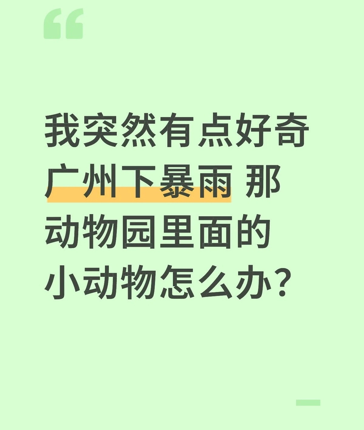 这几天广州暴雨，动物园的动物们怎么办？​​​