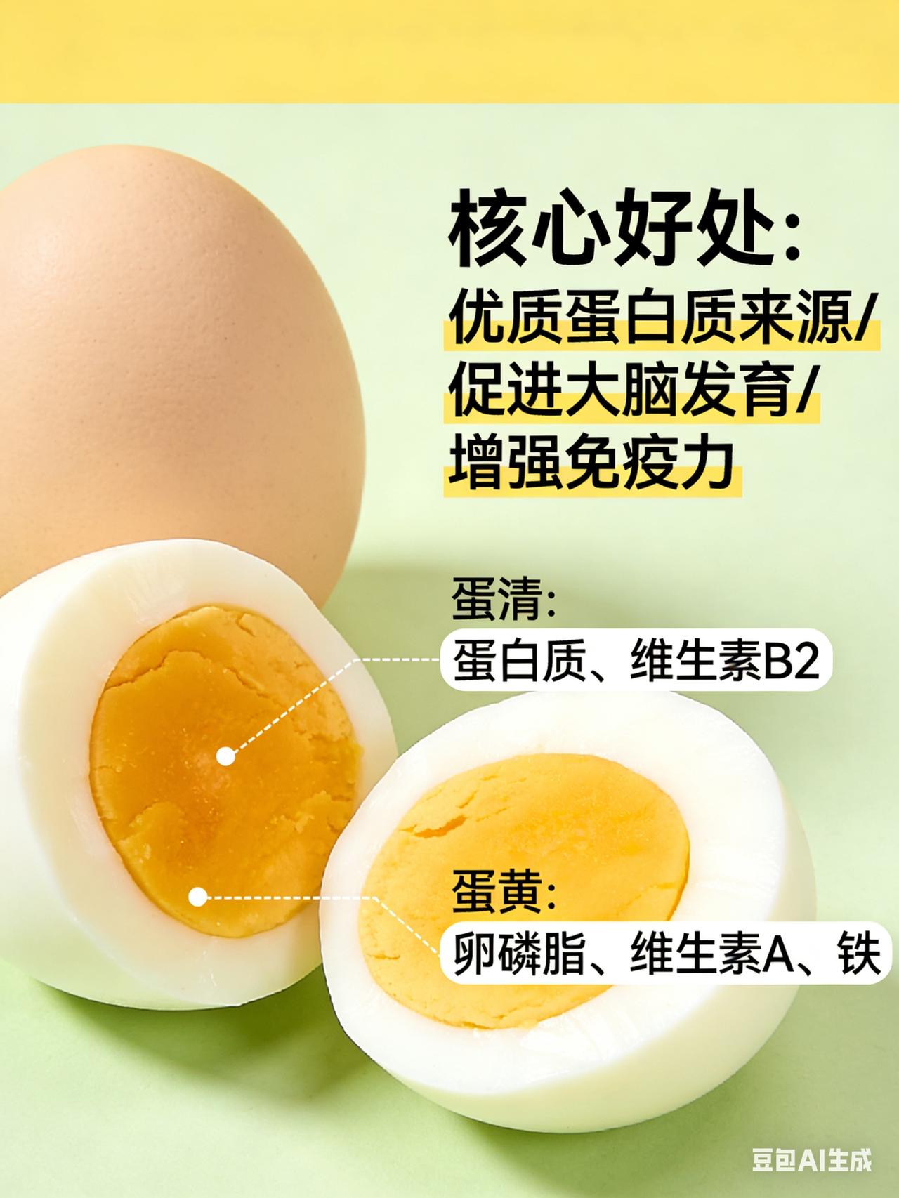 🥚怎么吃最安全（简单好记版）1.每天1个全蛋完全没问题蛋黄有卵磷脂，