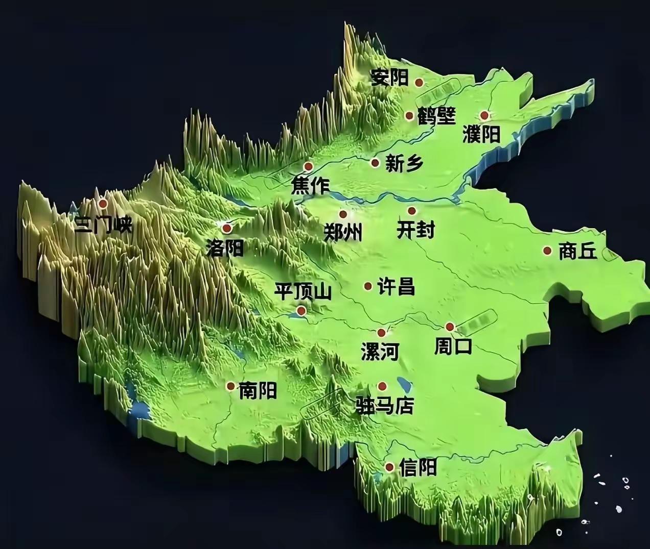 河南还有4成土地是山。河南的广义山地（含丘陵）占全省总面积的比例接近40%，“河