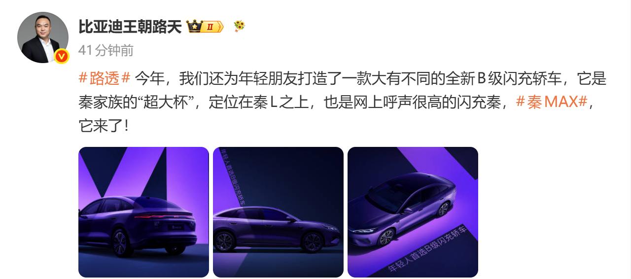 近日，比亚迪秦MAX全新光影图正式曝光，凭借惊艳的颜值与硬核的产品潜质，迅速引爆