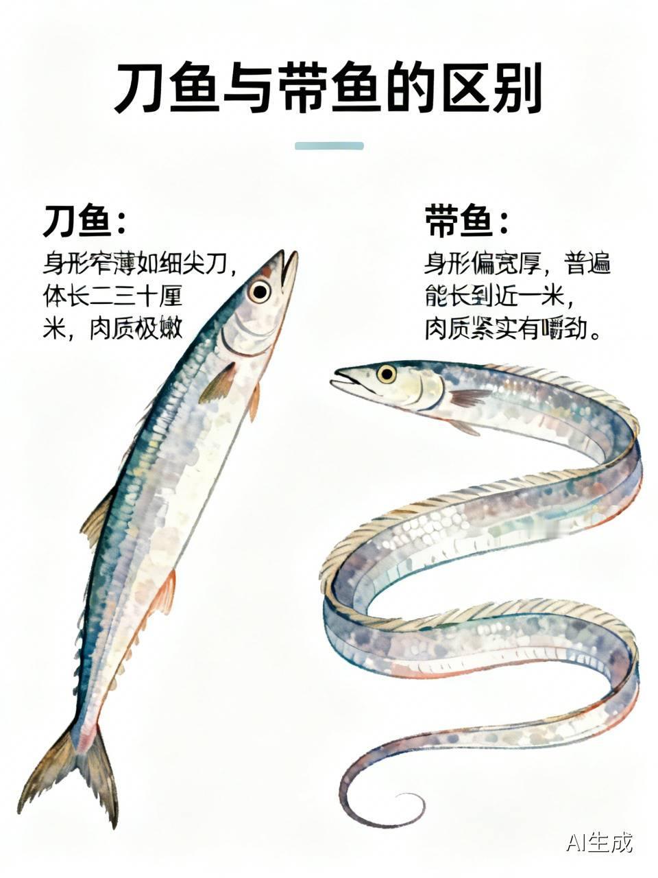 刀鱼和带鱼有什么区别？之前逛海鲜市场，本想挑些新鲜带鱼回家香煎，