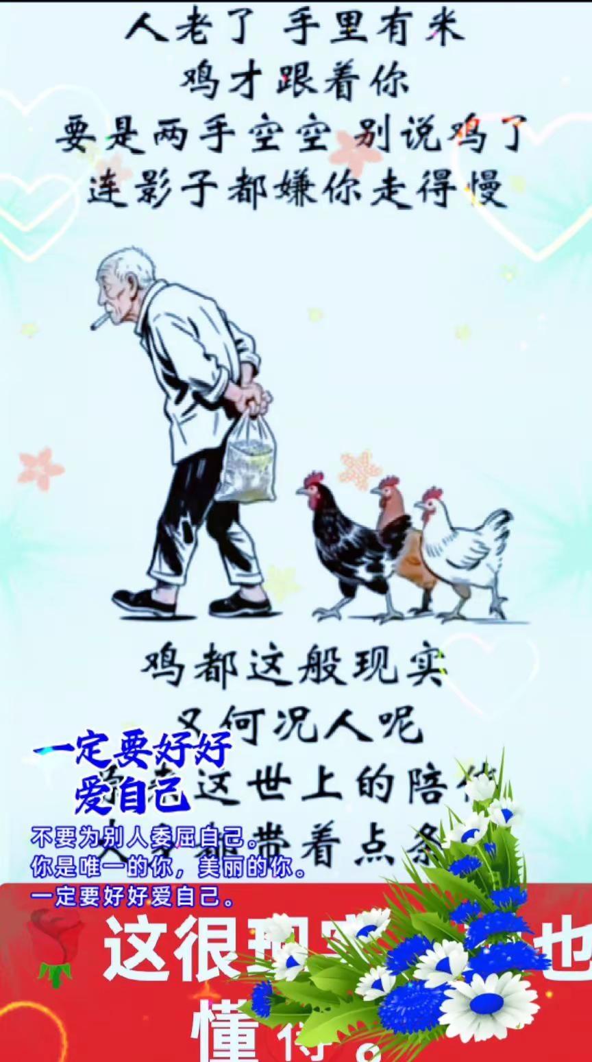 🌹这很现实，鸡也懂这个道理。