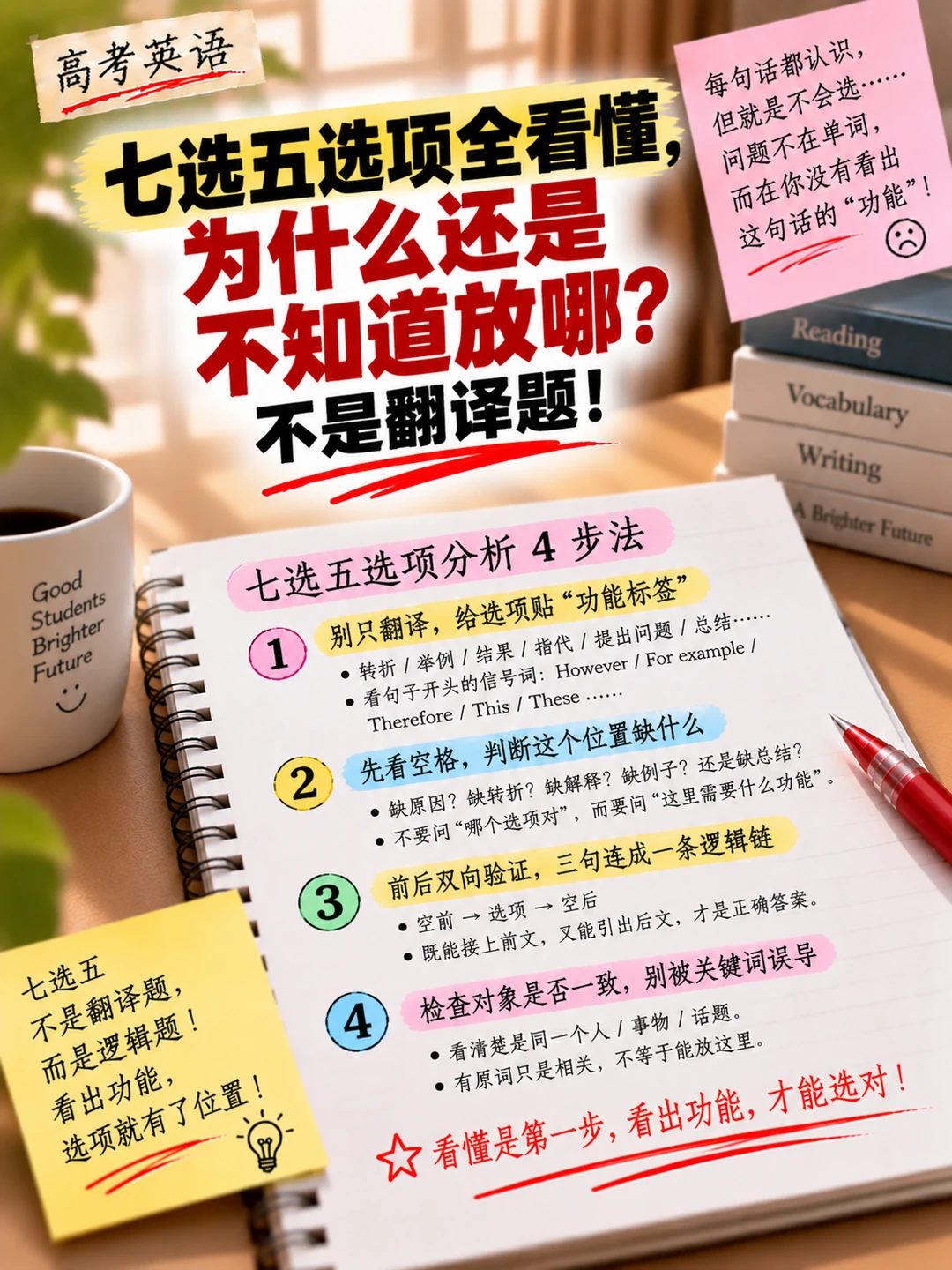 七选五一句话都认识，为什么还是不知道放哪