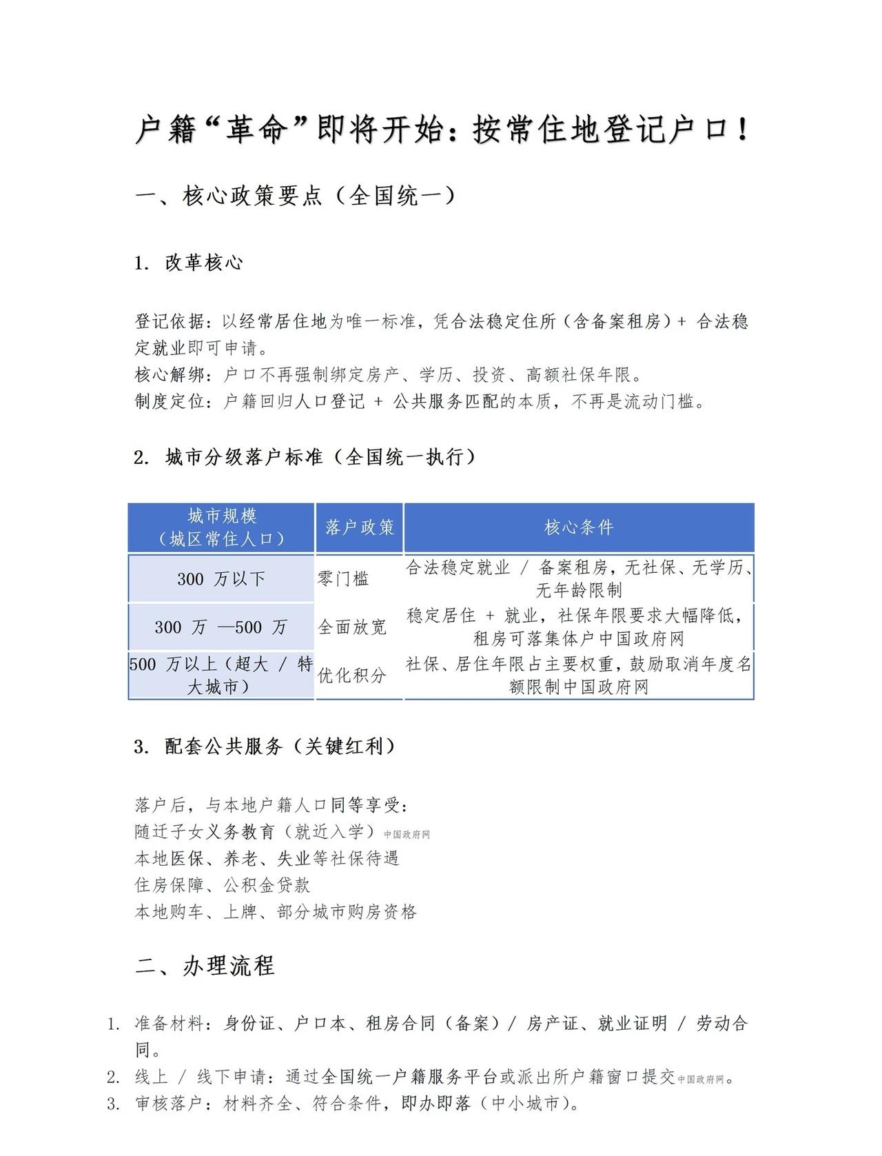 户籍要变天啦！以后按常住地登记户口，在哪常住就能在哪落户。租房、没房都能落，公共