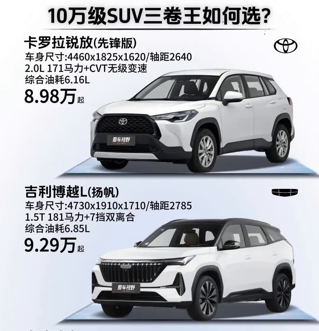 10万级SUV三卷王如何选？·卡罗拉锐放(先锋版)：车身尺寸：4460x18