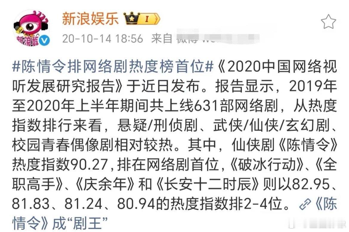 看看陈情令当年力压多少部高热剧集,岁月史书一下😳