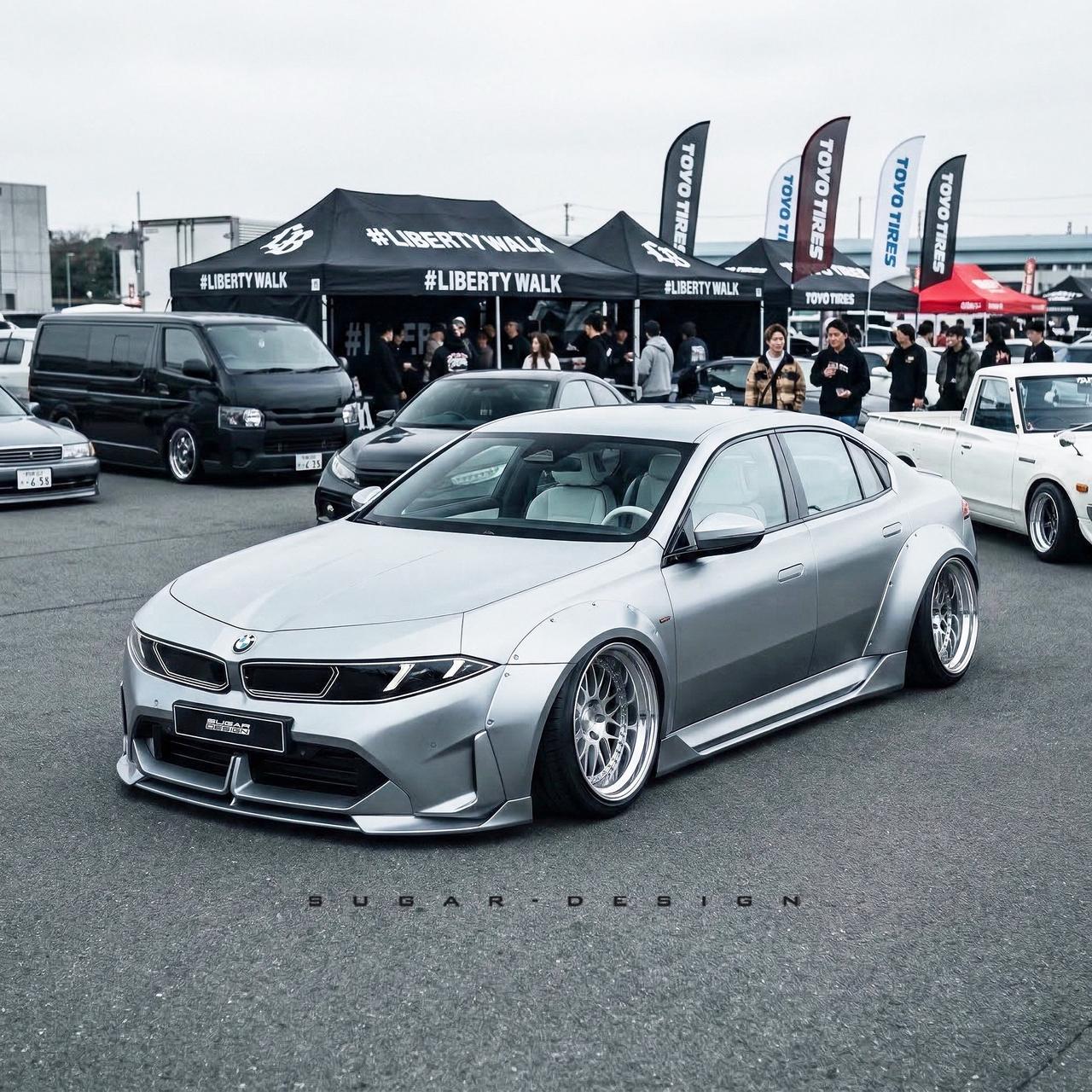 买到新i3第一件事就是先改宽体！宝马新i3太厚？那就改装一下！姿态一低，抛边轮