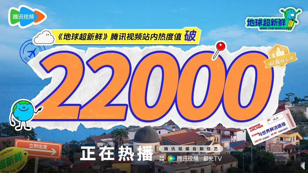 地球超新鲜开播才35分钟热度就破22000了！这么好看嘛🙌？​​