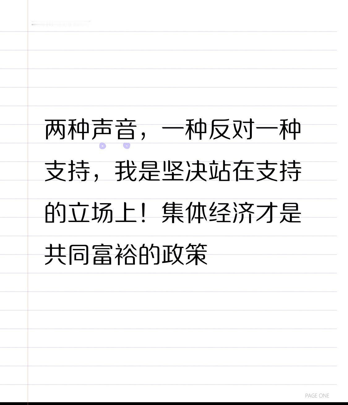 现在很多人对共同富裕有不同看法，有反对也有支持。我坚决站在支持集体经济能实现共同