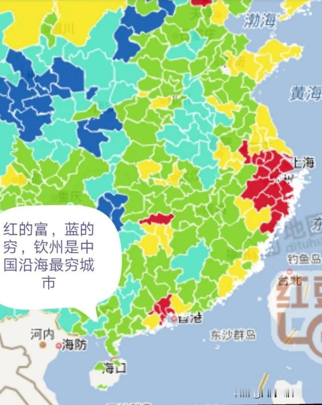 广西沿海三城市中，北海和防城港在主要经济指标方面具备了中国沿海城市的特征，钦州则