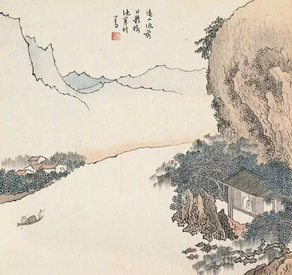 溥儒山水画小品。溥儒(1896-1963)，即溥心畲，近现代著名书画家。工山水