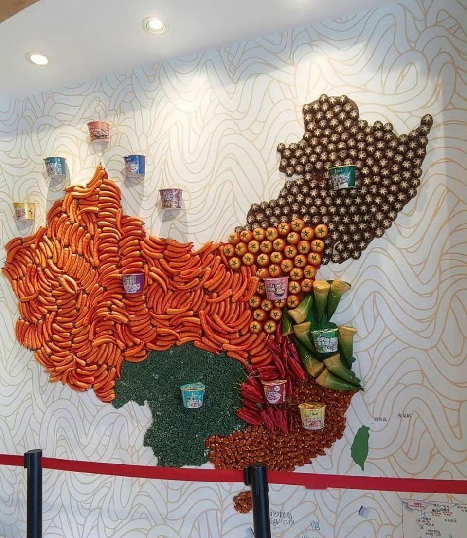 康师傅方便面的城市对标图​​​