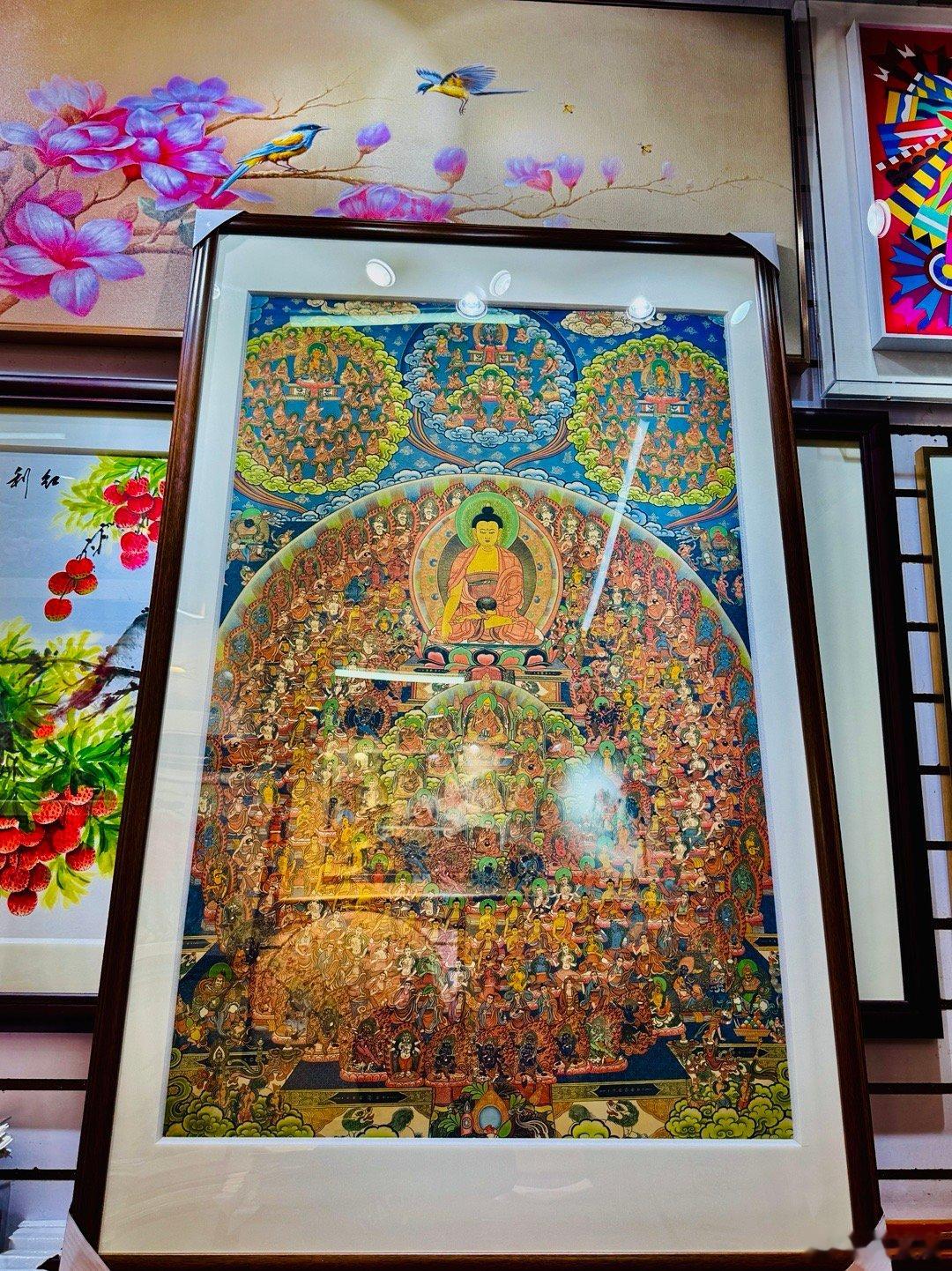 【药师佛会聚】➕【千手千眼观世音菩萨】唐卡终于装裱完成，再度感谢“红韵画廊”的精