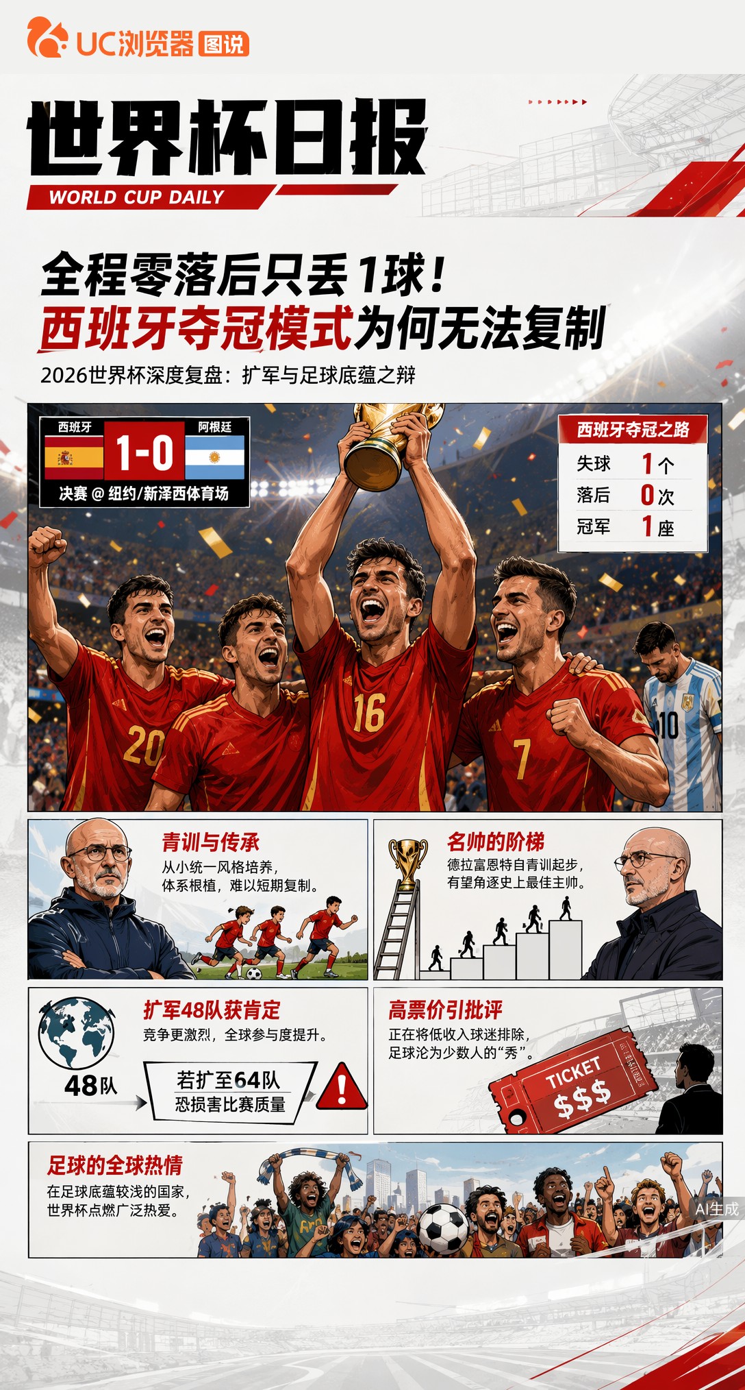 全程零落后只丢1球！西班牙夺冠模式为何无法复制