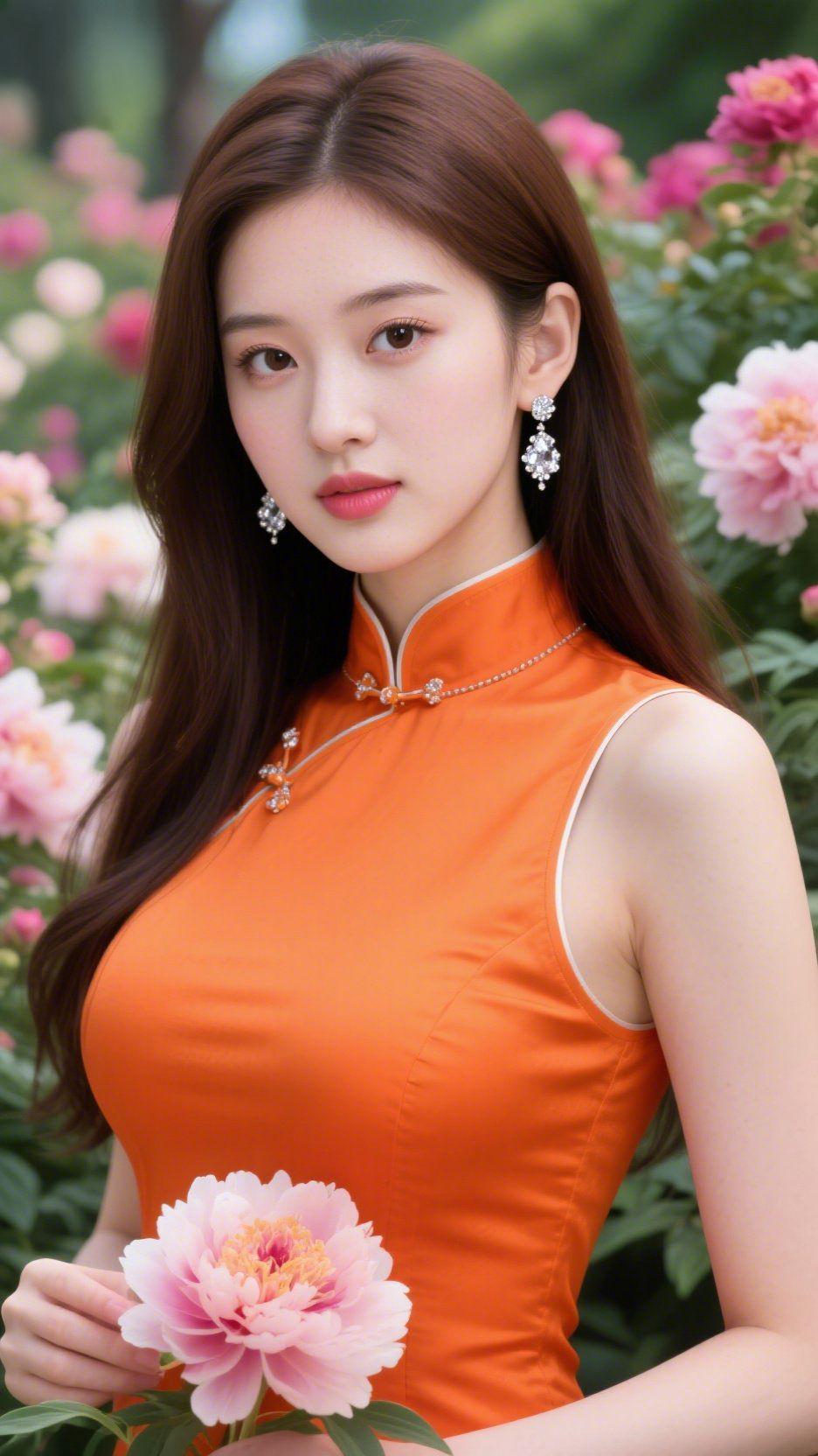 春园芍华满园繁艳沐春风，叠瓣匀霞映晓空。粉蕊轻舒含晓露，繁枝密叶缀芳丛。