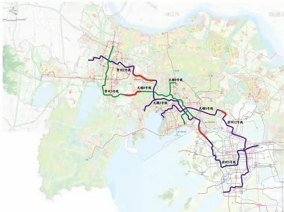 无锡-苏州、无锡-常州地铁连接图转一张无锡-苏州、无锡-常州地铁连接图，时间偏