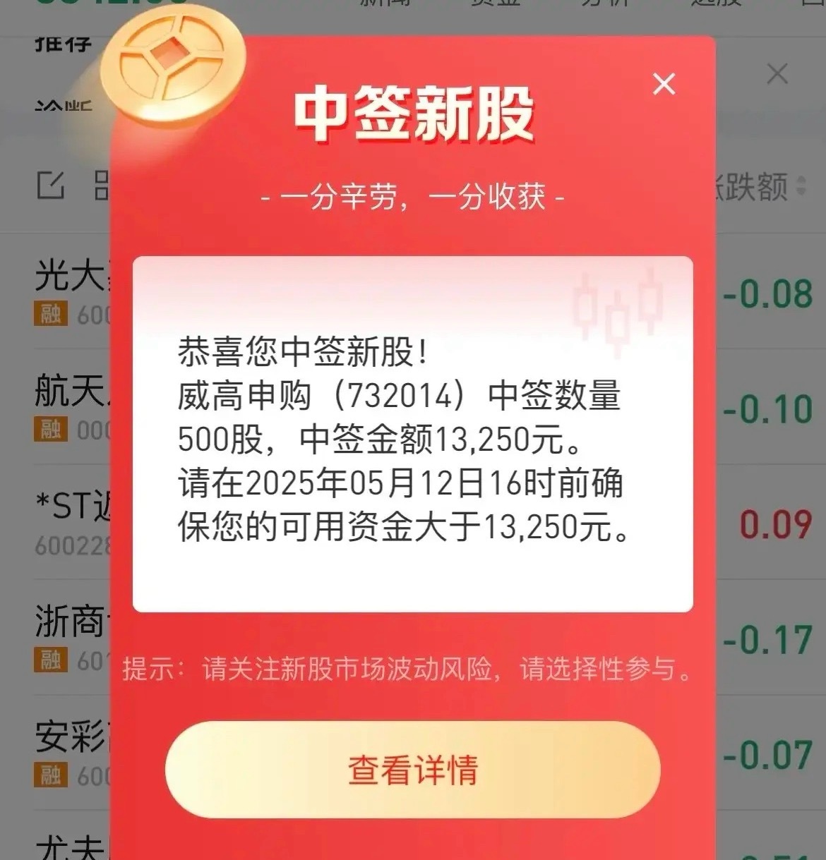 怎么感觉全世界都中了新股威高申购？打开手机铺天盖地的消息，大家怎么都中签了？现在