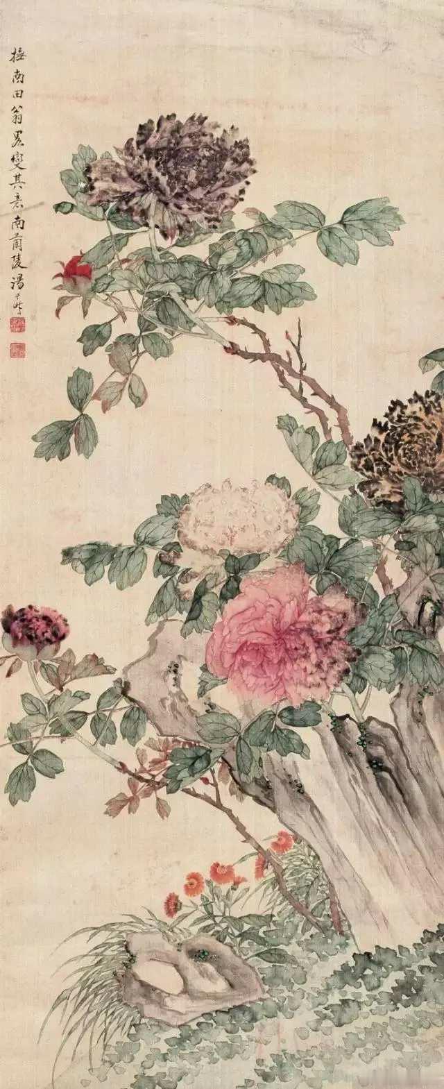 清末画家汤世澍工笔花鸟画。汤世澍（1831—1903）字润之，晚年自号修叟，又别