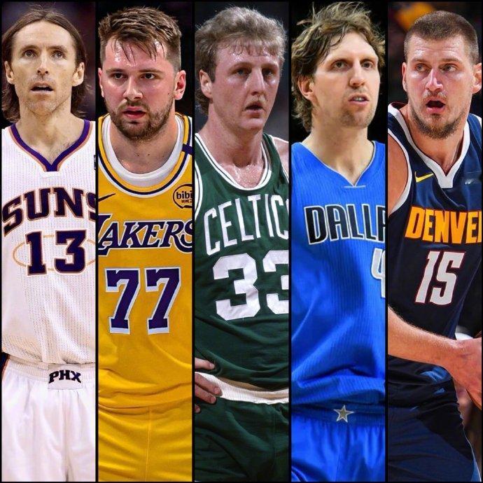 这是NBA历史上最强的白人先发五人组吗？分别为：纳什、东契奇、拉里伯德、诺维