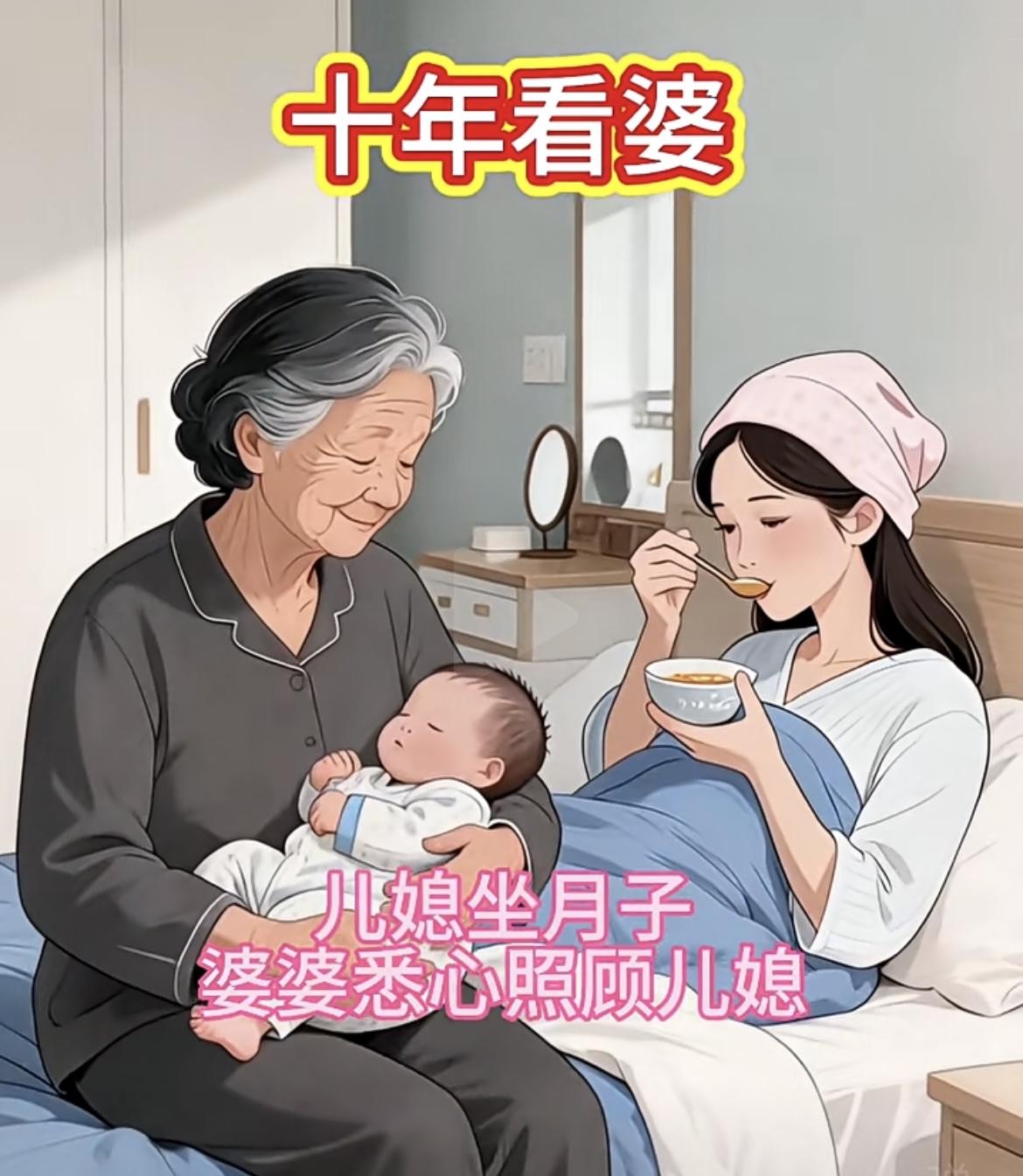 •月子里，婆婆接过襁褓、端来热汤，替儿媳扛下初为人母的慌乱；•暮年时，儿