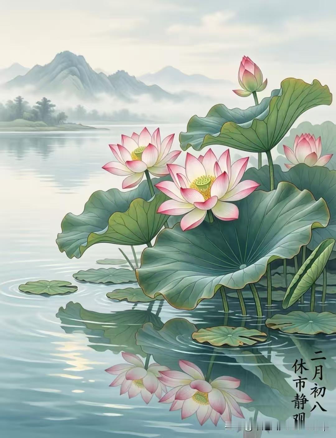 天净沙·荷风韵味荷影摇窗夜长，市声入耳韵藏。闲情凝于笔上。明朝新样，绘