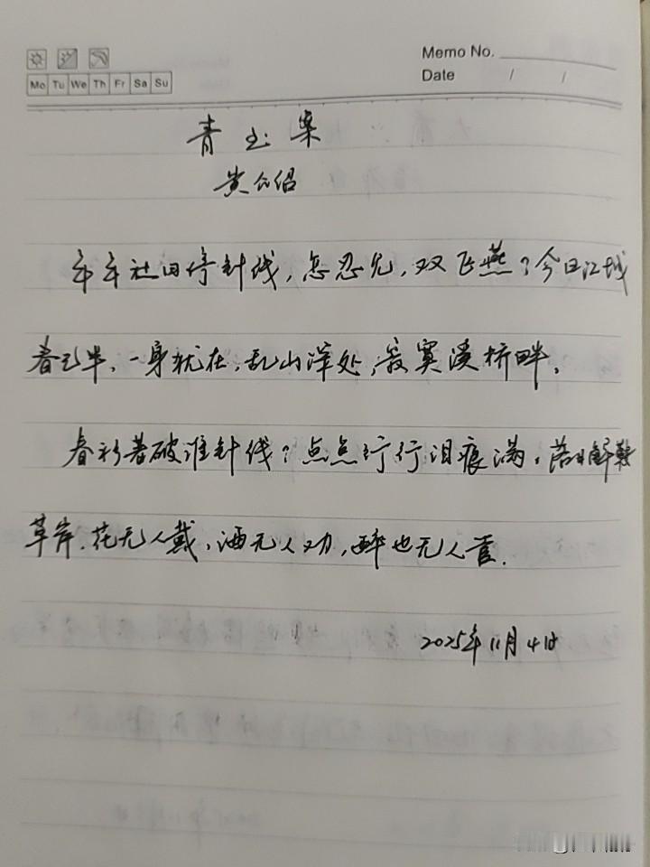 抄书第991天（2025年11月4日）静心✔戒浮躁，一笔一划。