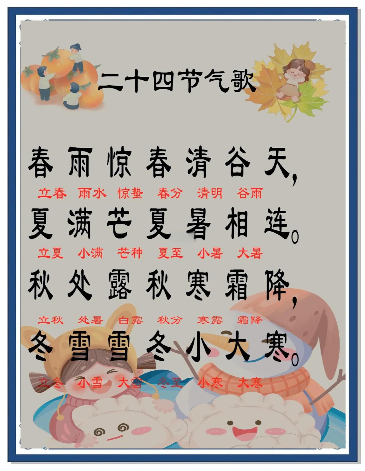 二十四节气歌二十四节气歌是老祖宗留下的智慧宝藏。“春雨惊春清谷天