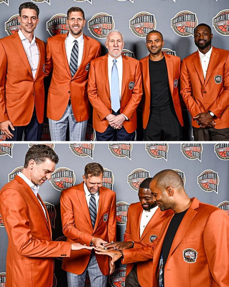 Hoops更新社媒，晒出波波维奇入选名人堂照片。2023年，波波维奇作为教练被