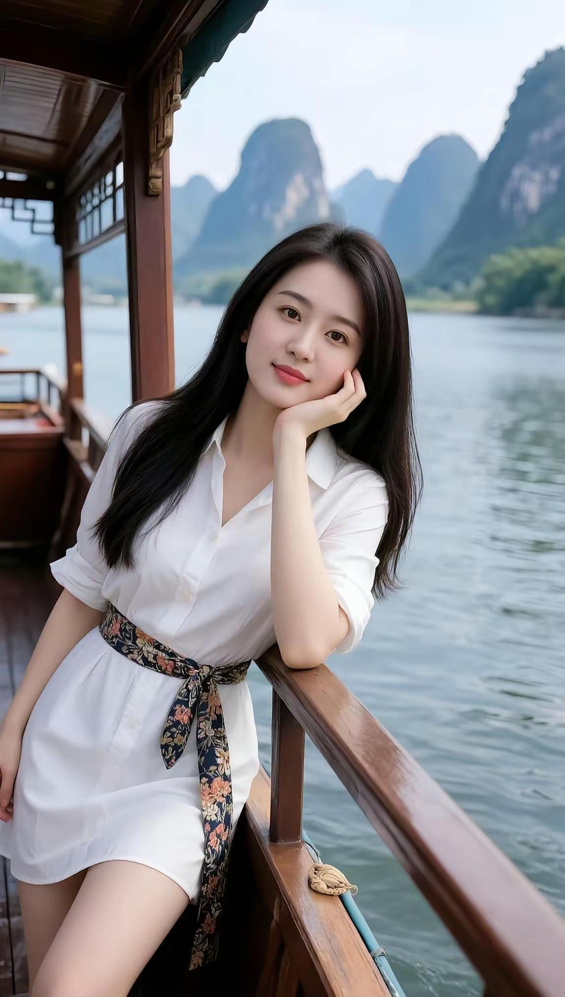 在桂林山水间，悠然自得地享受美好时光。