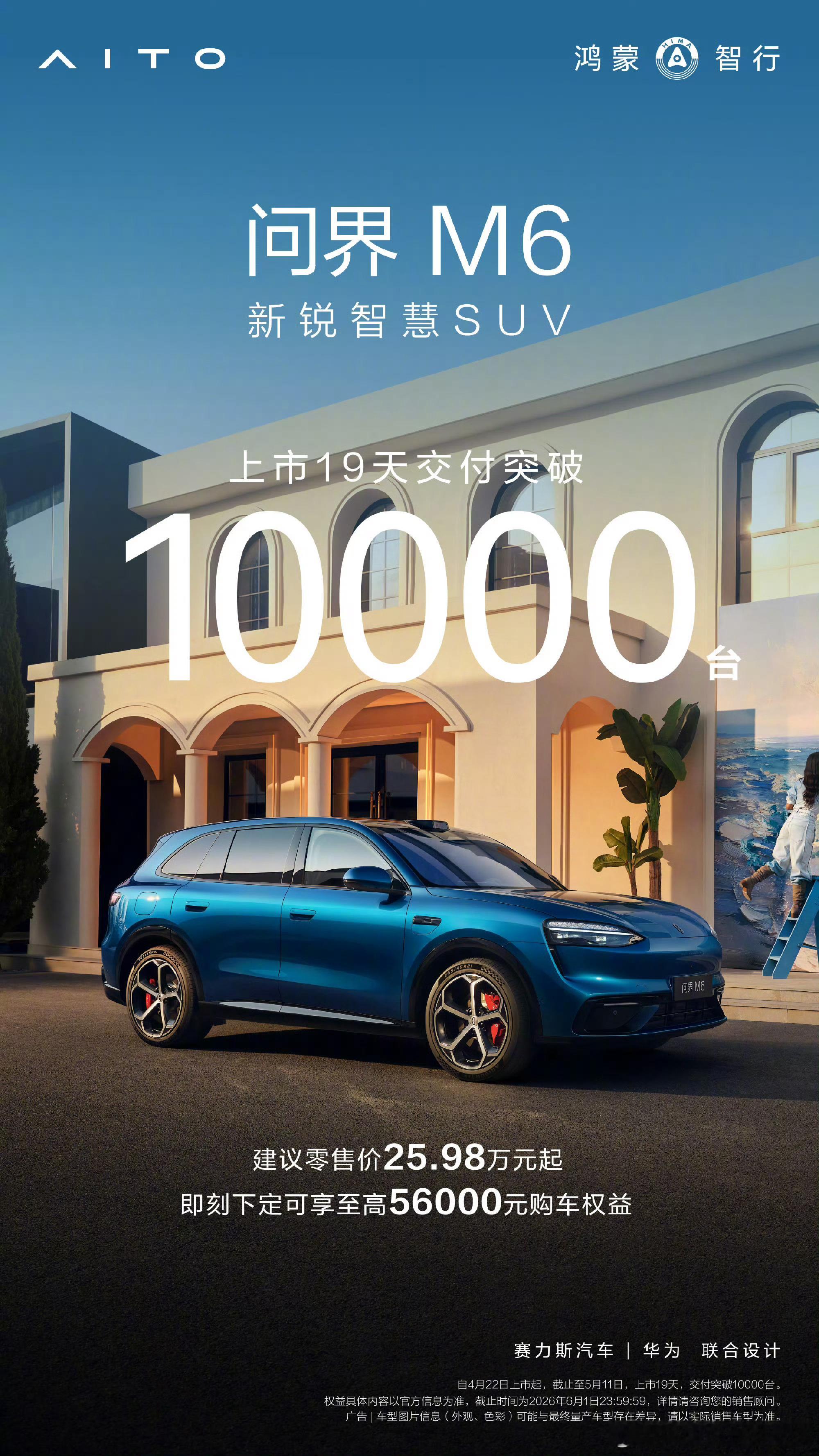 问界M6上市19天交付破10000台，确实效率可以很多人在问订单的情况，我觉得敢