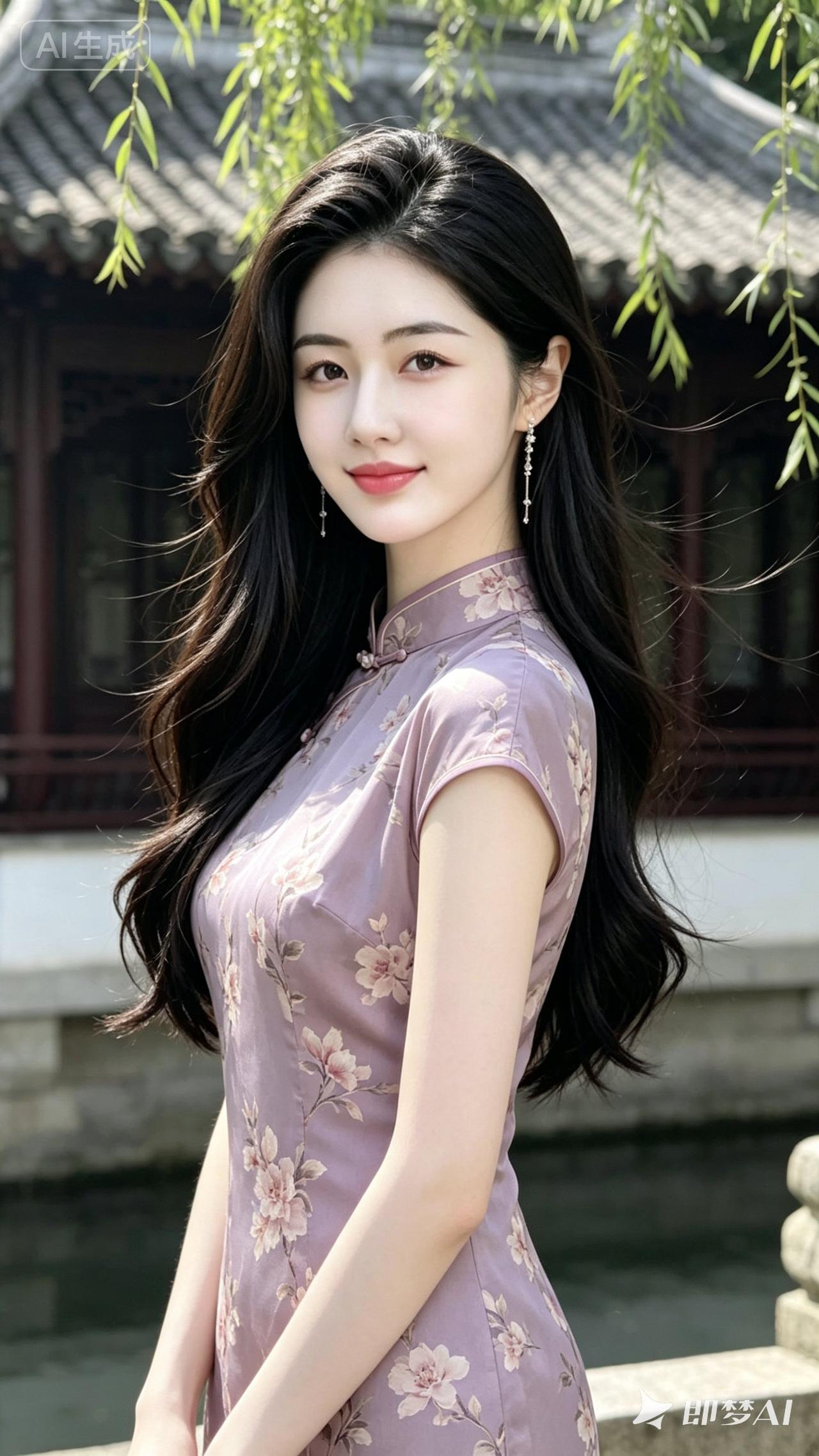 温柔古典，如梦似幻，水墨江南，旗袍美人。