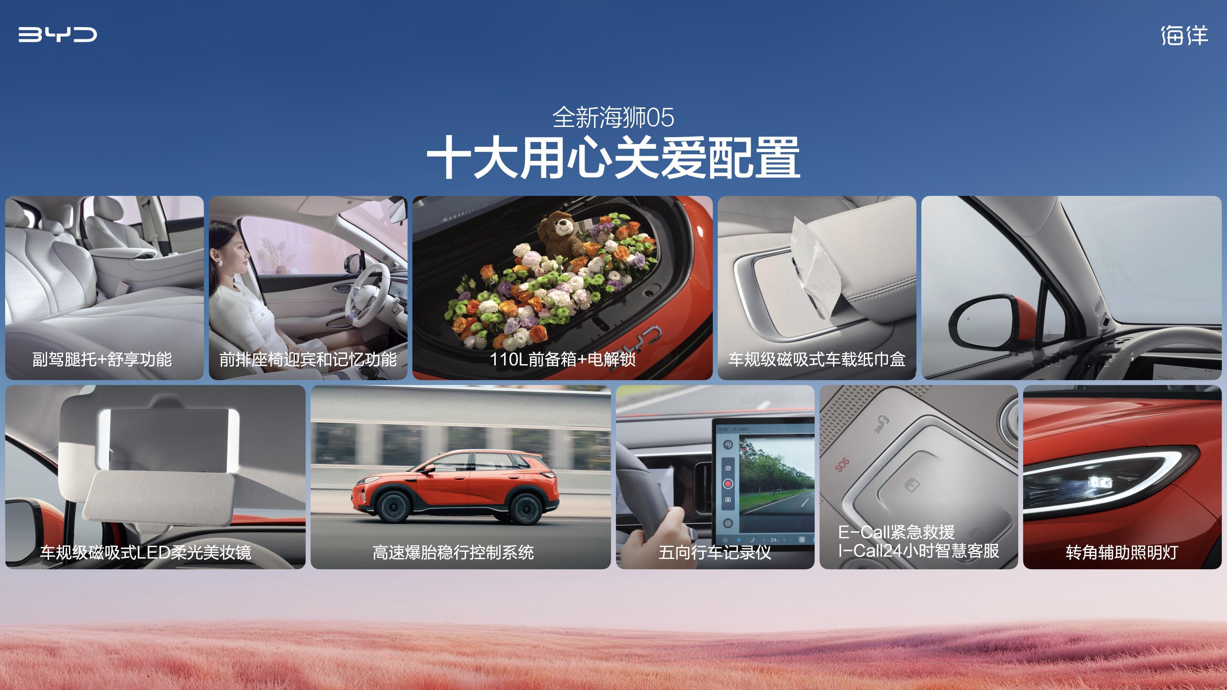 比亚迪这波新车海狮05真是把A级SUV卷出了新高度，入门9.79万起，EV版11