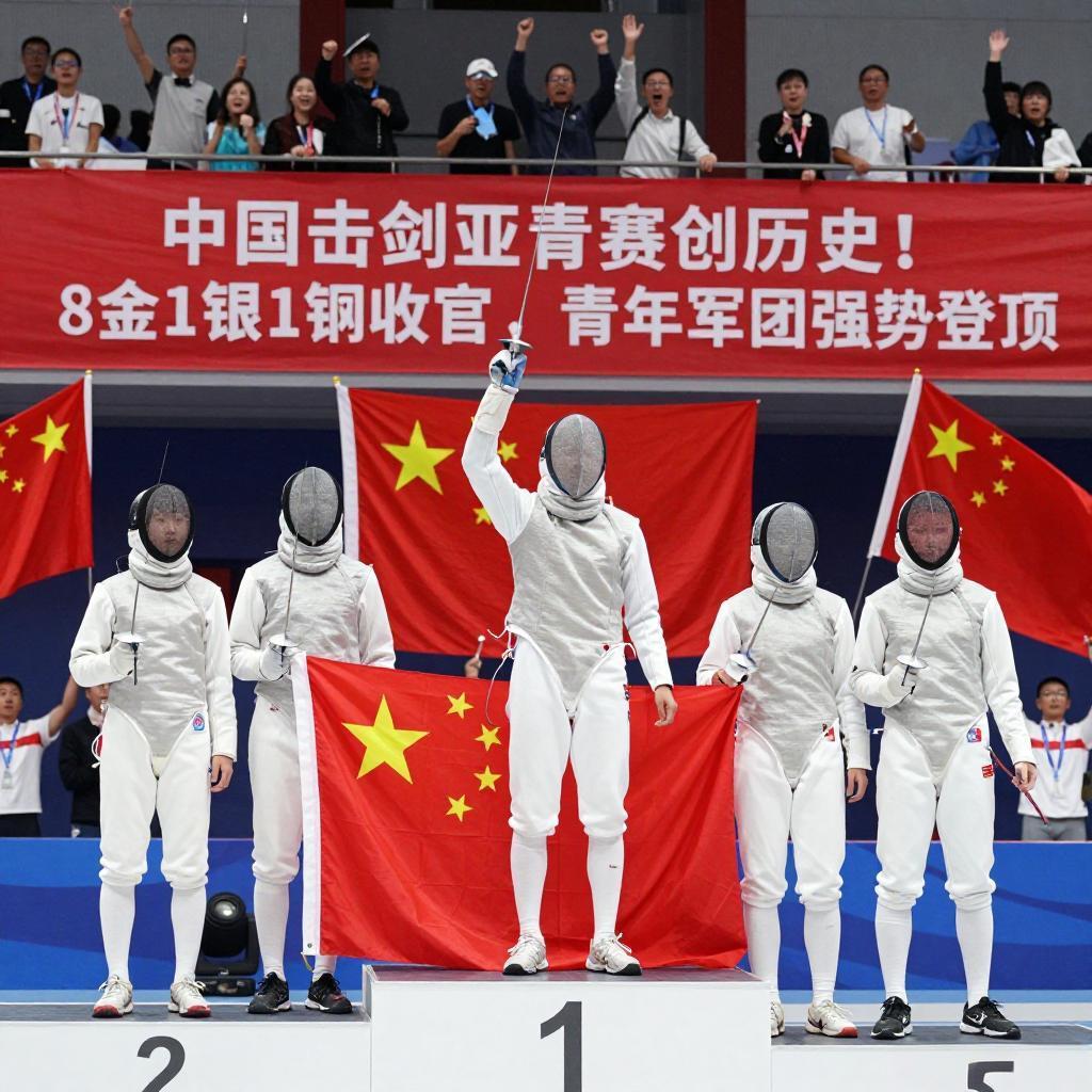 ‌中国击剑亚青赛创历史！8金1银1铜收官，青年军团强势登顶‌当最后一柄银剑在