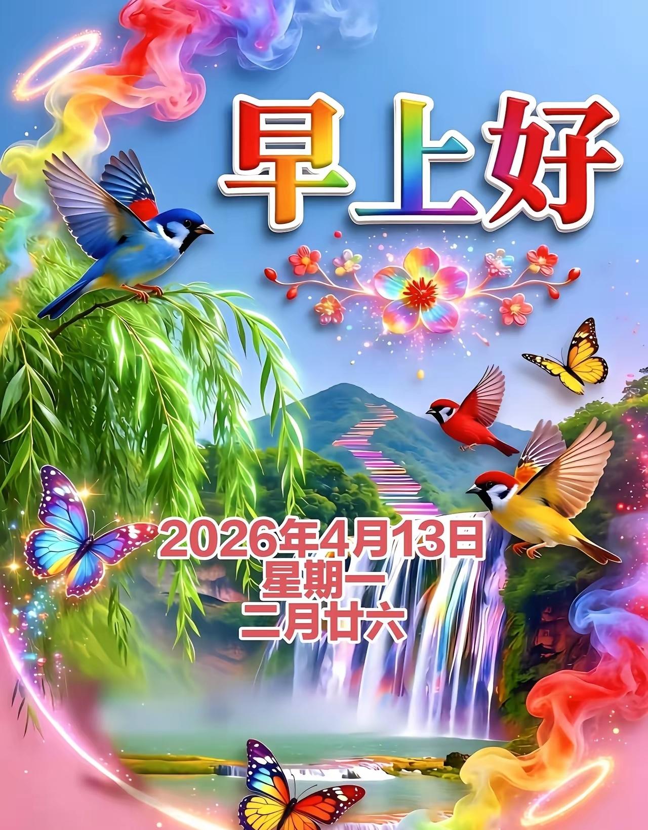 早安☀️崭新的礼拜一如约而至！新的一周，告别慵懒，奔赴美好。真心感谢每一位粉丝