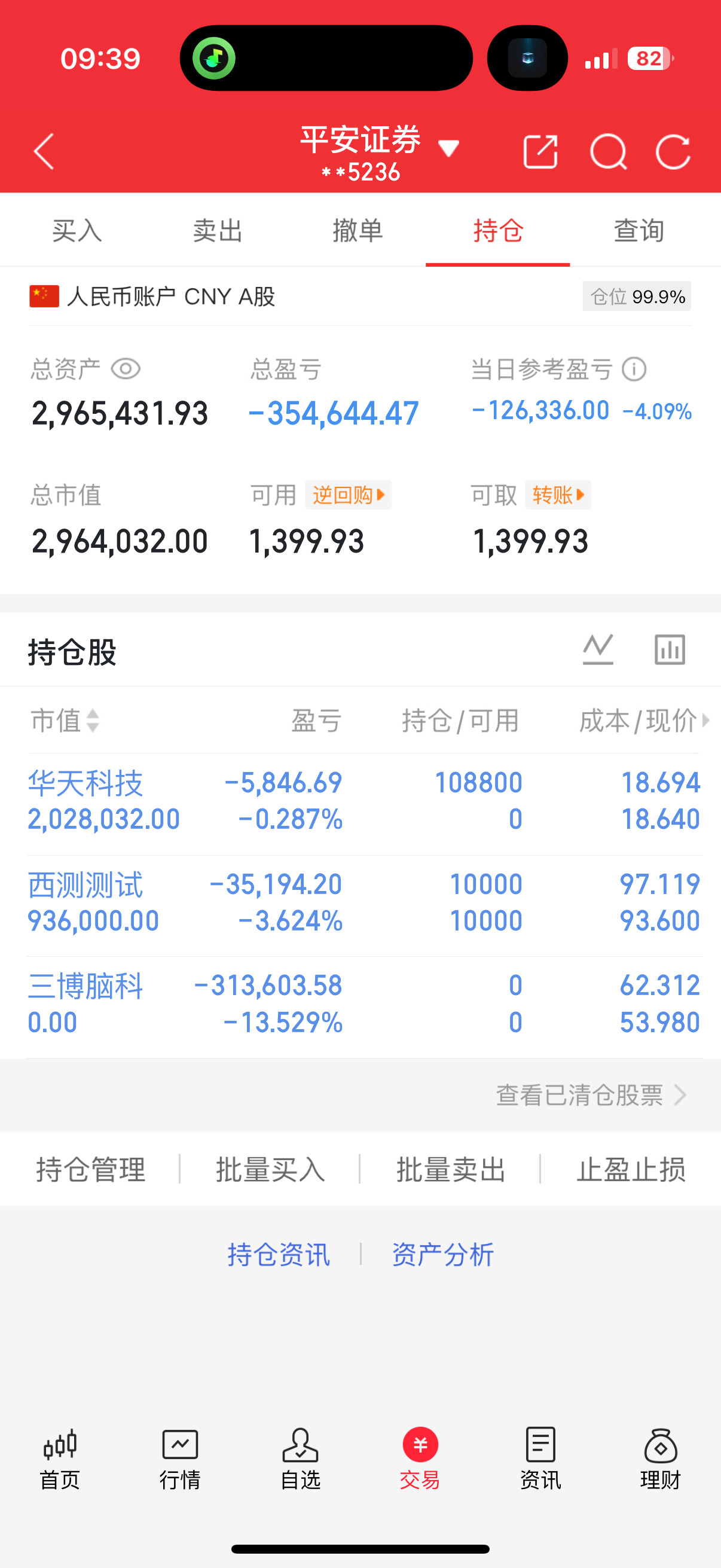 三博出来换华天科技了，顶不住了
