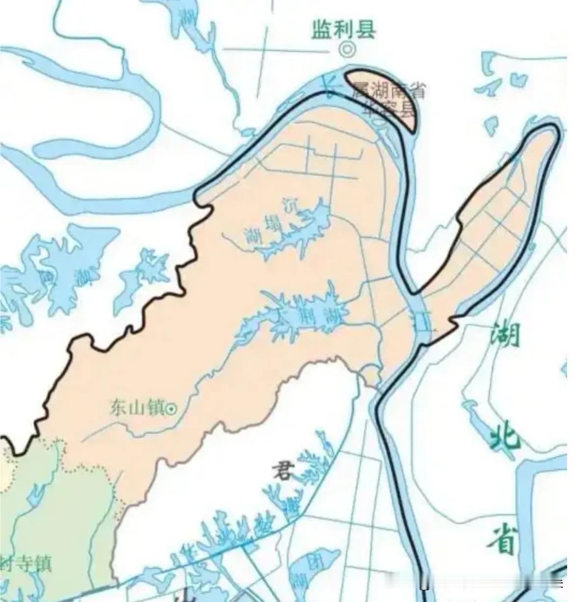 湖北县城正对面，长江中间那块地，为什么死活不肯划给湖北？地图上最魔幻的一幕：