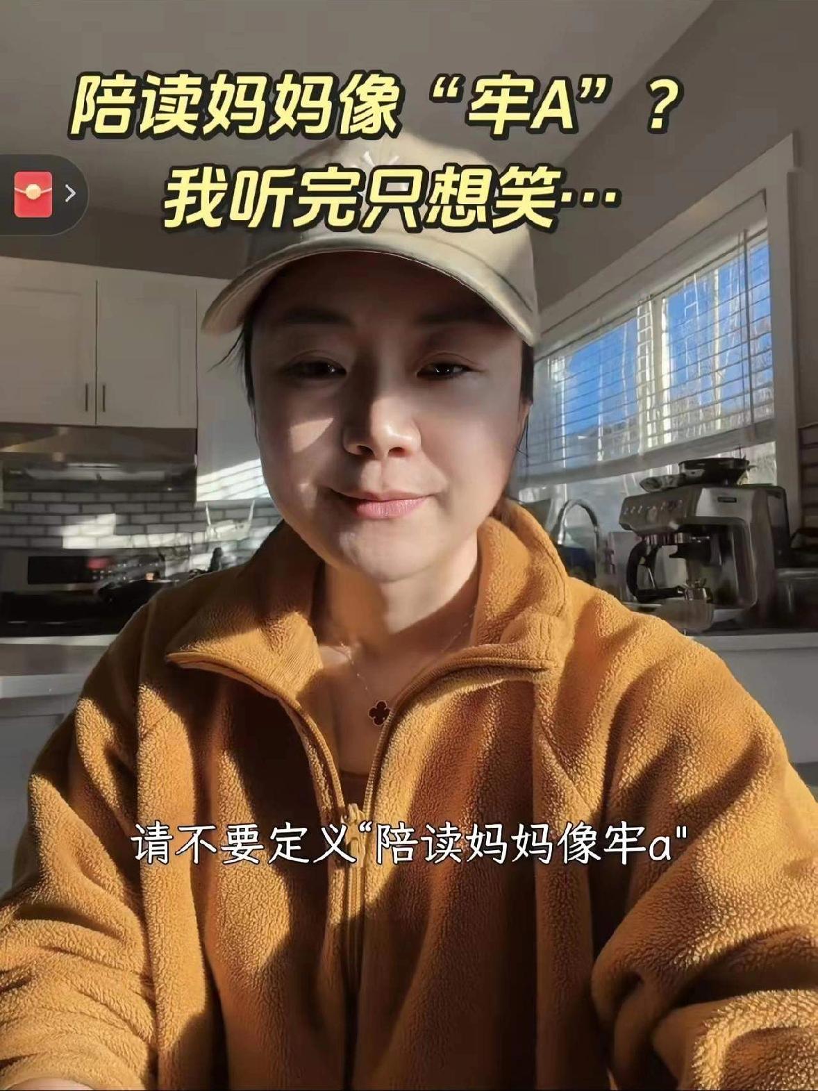 当那位自称“陪读妈妈”的博主对着镜头辩解“请不要定义陪读妈妈像牢A”时，她脖子上