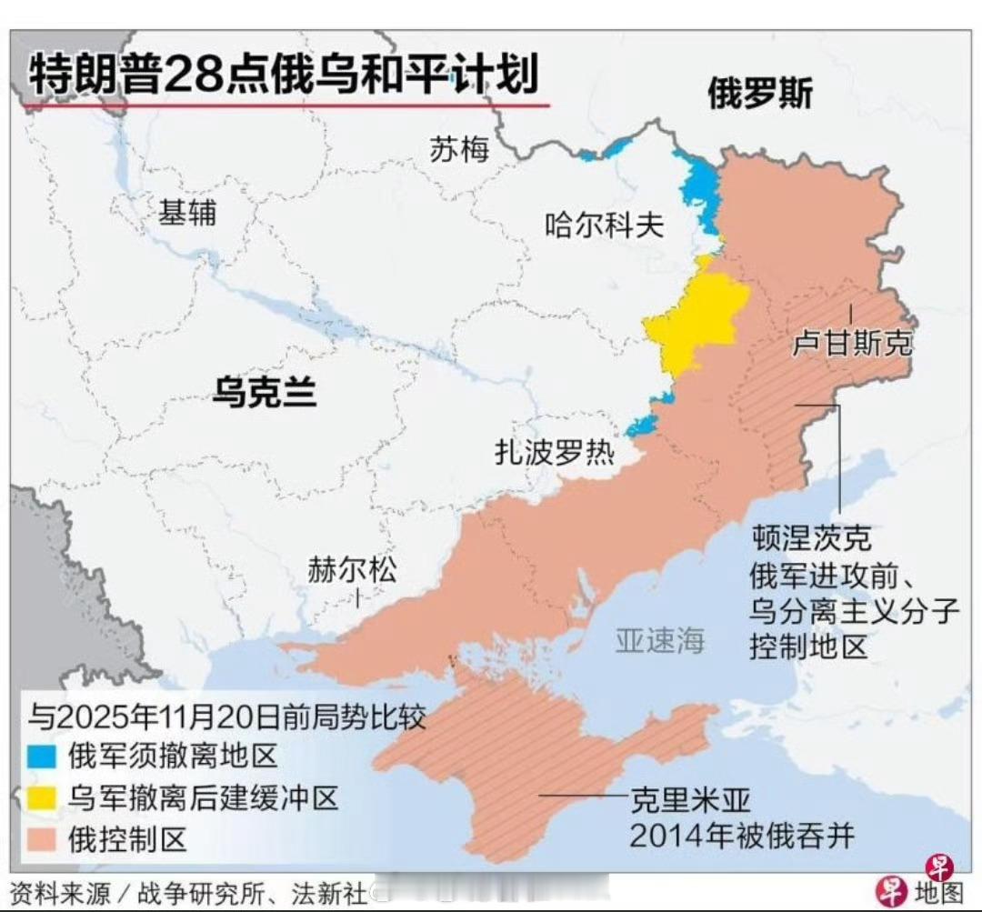 特朗普要求乌克兰从目前控制的大片领土撤军，这倡议也要求俄军从一些乌克兰领土撤离，