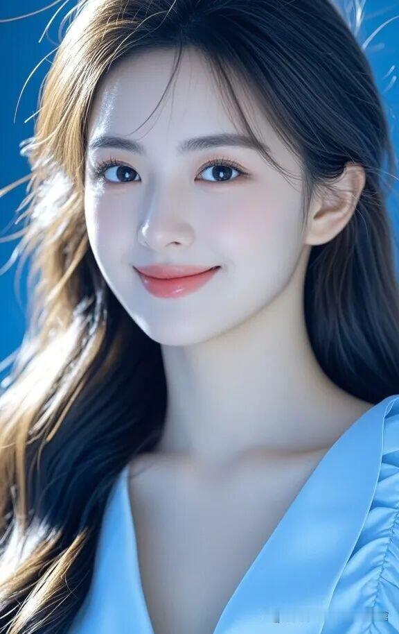 温柔甜美的少女，微笑中透着纯净与温暖。
