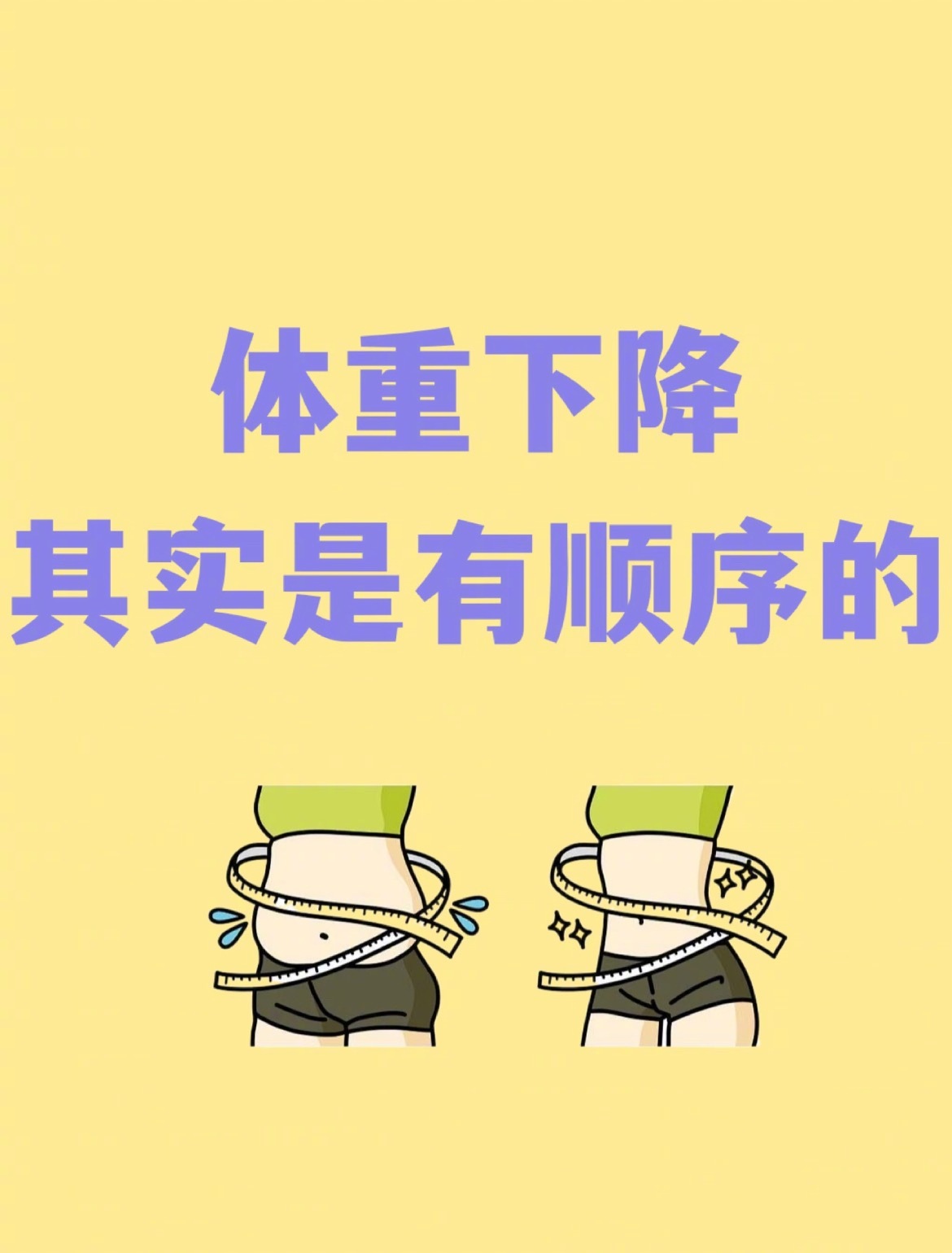 “体重下降其实是有顺序的”每天掉秤是不健康的，也是不正常的，体重体脂波动式的下降