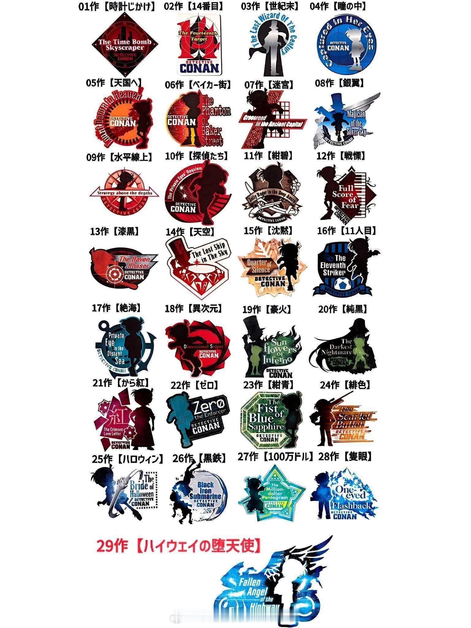 名侦探柯南M1-M29徽章名侦探柯南