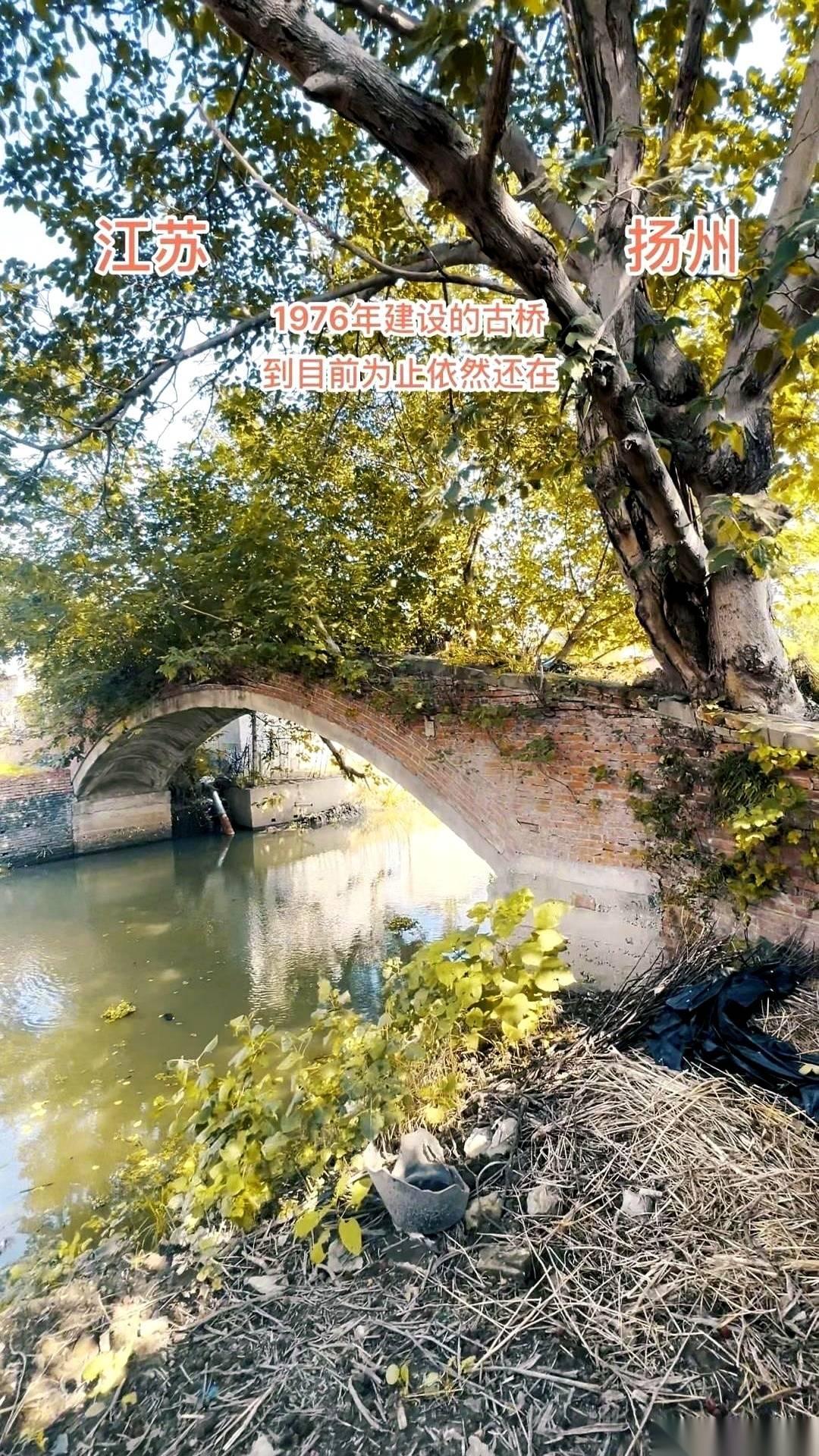 1976年的一座桥，坐标扬州。快50年了，车还在上面跑，人还在上面走。稳稳当当