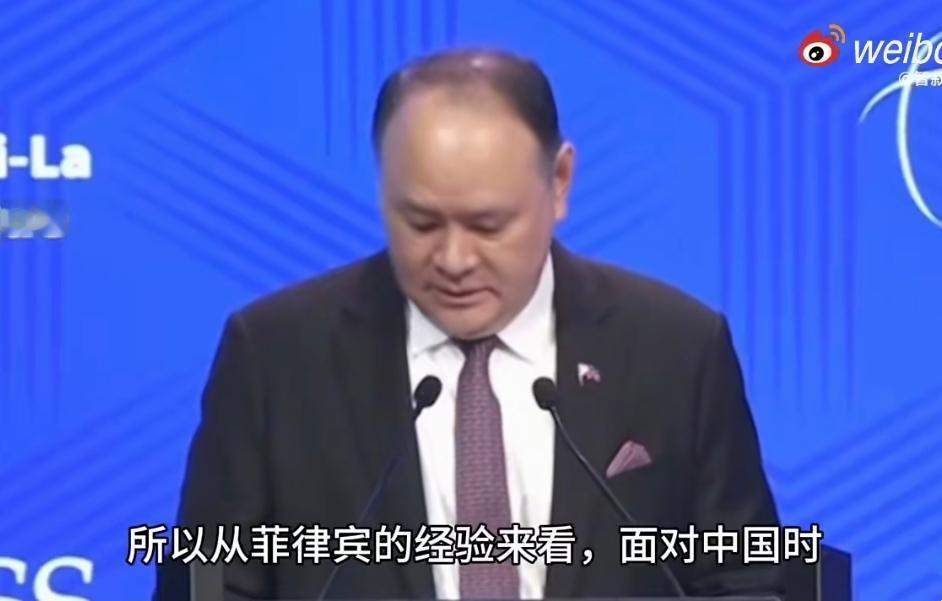 这是彻底摊牌了！菲律宾防长特奥多罗在香格里拉会上说：“从菲律宾的经验来看，面对中
