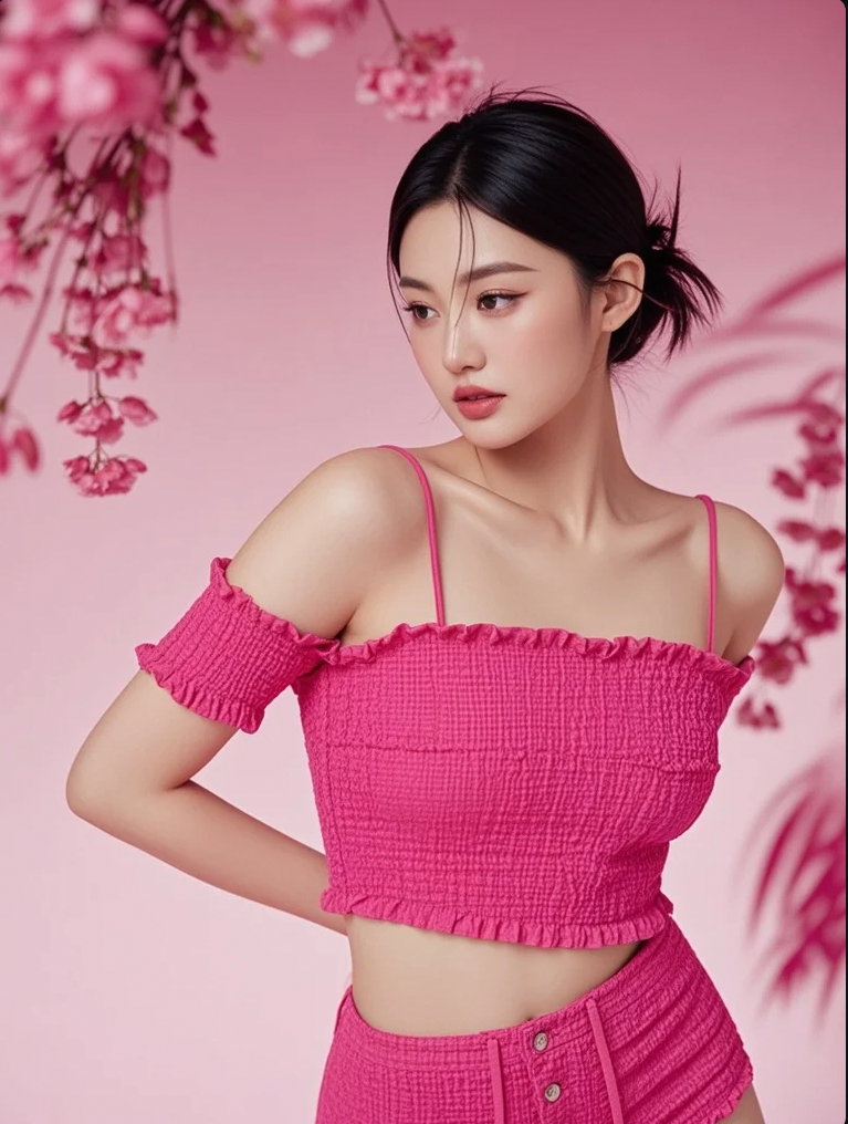 粉红浪漫蔓延，与颜值如画的美女来一场梦幻之约