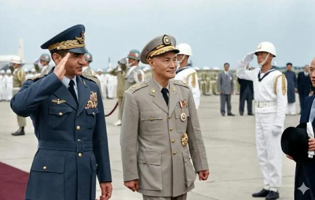 1958年5月14日，39岁的伊朗国王巴列维访问台湾，蒋介石亲自到松山机场迎接