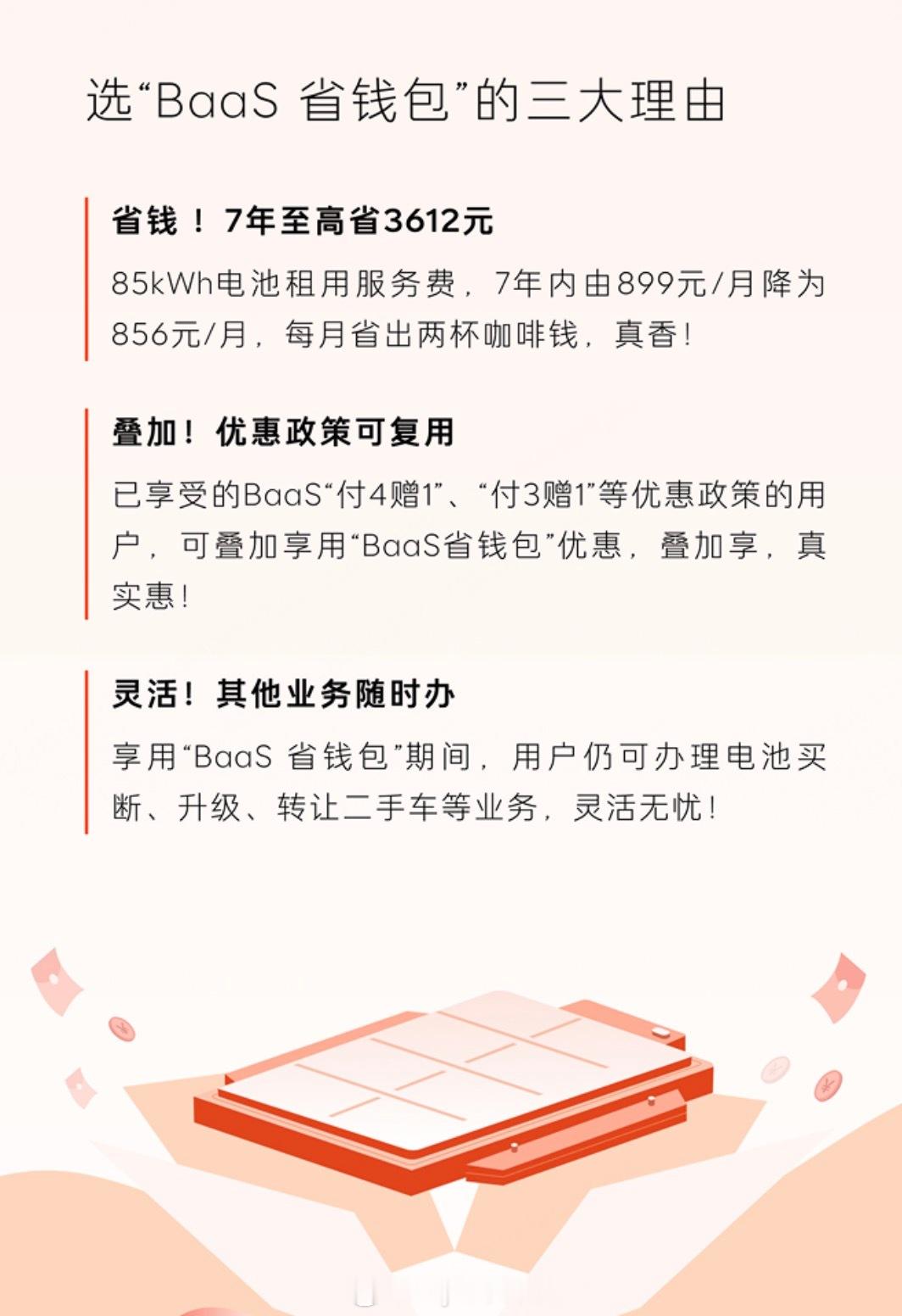 现在蔚来的BaaS还推出了这个省钱包？有没有了解的？我粗看一下大概就是降低租金，